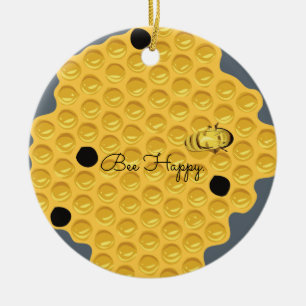 Fijne was en de Honeycomb Keramisch Ornament