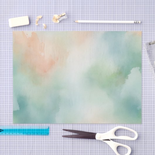 Fijne Waterverf achtergrond met pastelwas Tissuepapier (Craft)