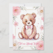 Fijne waterverf beer met een boog in rozen kaart (Voorkant)