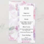 Fijne Waterverf Bloemen Bruiloft Design MENU (Voorkant / Achterkant)
