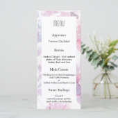Fijne Waterverf Bloemen Bruiloft Menu (Staand voorkant)
