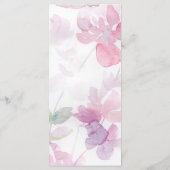 Fijne Waterverf Bloemen Bruiloft Ontwerp MENU (Achterkant)