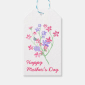 Fijne Waterverf bloemen - Fijne Moederdag Cadeaulabel (Voorkant)