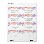 Fijne waterverf bloemen Weddenschap Etiket (Full Sheet)