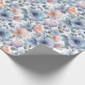 Fijne waterverf bloemenmotief in pastelkleur cadeaupapier (Hoek)