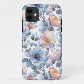 Fijne waterverf bloemenmotief in pastelkleur Case-Mate iPhone case