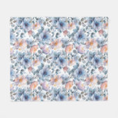 Fijne waterverf bloemenmotief in pastelkleur fleece deken (Voorkant (Horizontaal))