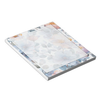 Fijne waterverf bloemenmotief in pastelkleur notitieblok