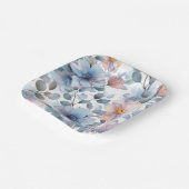 Fijne waterverf bloemenmotief in pastelkleur papieren bordje (Gebogen)