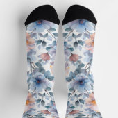 Fijne waterverf bloemenmotief in pastelkleur sokken (Top)