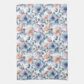 Fijne waterverf bloemenmotief in pastelkleur theedoek (Verticaal)