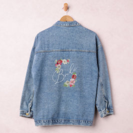 Fijne Waterverf bloemetjes Scripted Bride Design Denim Jacket