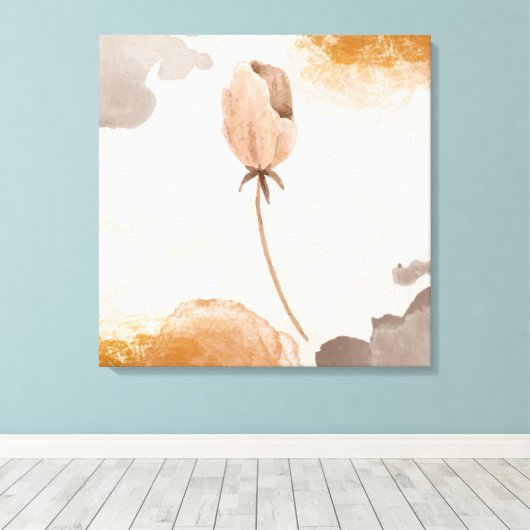 Fijne waterverf bloemillustratie canvas afdruk (Insitu (Houten vloer))