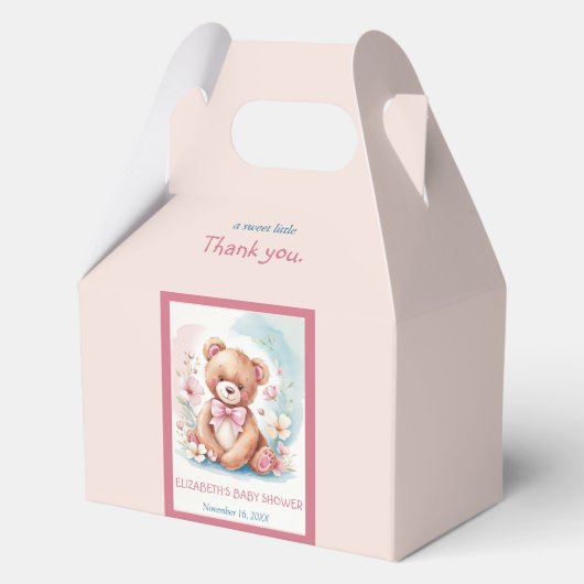 Fijne waterverf bos beer gunstbox bedankdoosjes (Voorkant)