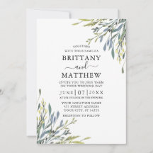 Fijne Waterverf Botanische Greenery Wedding