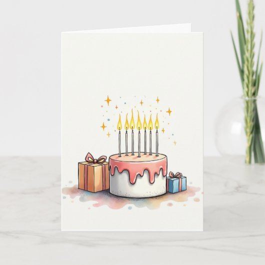 Fijne Waterverf Cadeaubon Kaart (Voorkant)