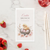 Fijne Waterverf Easter Nest Egg & Chick Brunch Servet (Insitu)