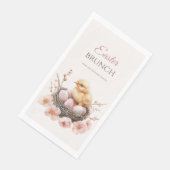 Fijne Waterverf Easter Nest Egg & Chick Brunch Servet (Hoek)