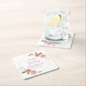 Fijne Waterverf Floral Baby shower Kartonnen Onderzetters (Insitu)