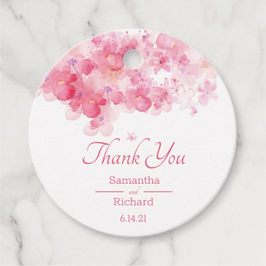 Fijne Waterverf Floral Bedankjes Labels (Voorkant)