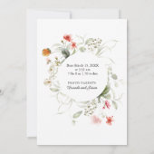 Fijne Waterverf Floral Birth kondiging Kaart (Achterkant)