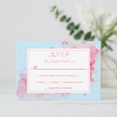 Fijne Waterverf Floral RSVP Kaartje (Staand voorkant)