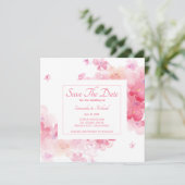 Fijne Waterverf Floral Save The Date (Staand voorkant)