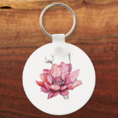 Fijne Waterverf Floral Sleutelhanger (Achterkant)