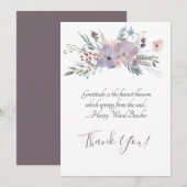 Fijne Waterverf Floral Spray Bedankkaart (Voorkant / Achterkant)