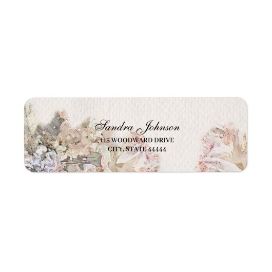 Fijne Waterverf Floral Wedding Etiket (Voorkant)