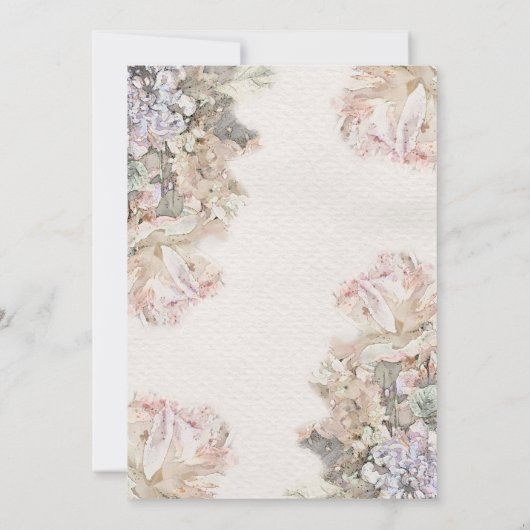 Fijne Waterverf Floral Wedding Kaart (Achterkant)