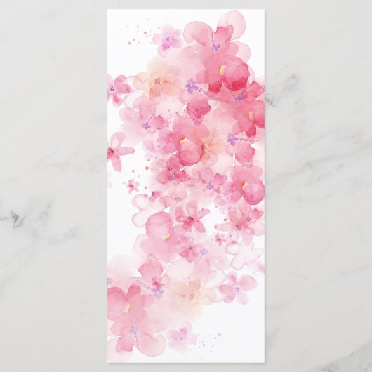 Fijne Waterverf Floral Wedding Menu (Achterkant)