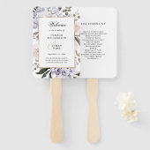 Fijne Waterverf Hydrangea Floral | Weddenschap Handwaaier (Voorkant en achterkant)