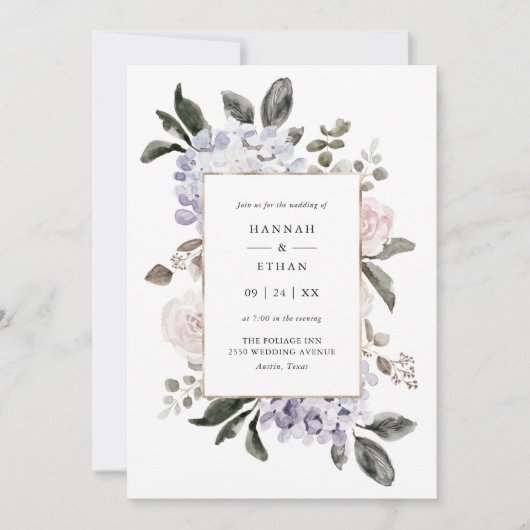 Fijne Waterverf Hydrangea Floral | Weddenschap Kaart (Voorkant)