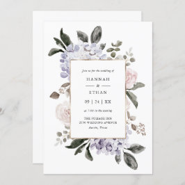 Fijne Waterverf Hydrangea Floral | Weddenschap Kaart