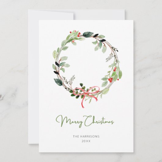 Fijne Waterverf kerstmis Feestdagenkaart (Voorkant)