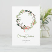 Fijne Waterverf kerstmis Feestdagenkaart (Staand voorkant)