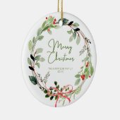 Fijne Waterverf kerstmis Keramisch Ornament (Rechts)