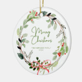 Fijne Waterverf kerstmis Keramisch Ornament (Links)