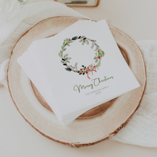 Fijne Waterverf kerstmis Servet