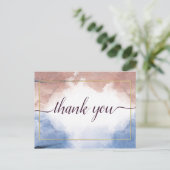 Fijne waterverf op golven Dank je Post Briefkaart (Staand voorkant)
