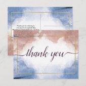 Fijne waterverf op golven Dank je Post Briefkaart (Voorkant / Achterkant)