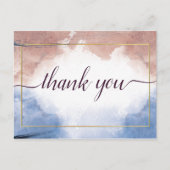 Fijne waterverf op golven Dank je Post Briefkaart (Voorkant)