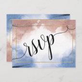 Fijne waterverf op golven rsvp-uitvinding uitnodiging briefkaart (Voorkant / Achterkant)