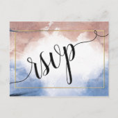 Fijne waterverf op golven rsvp-uitvinding uitnodiging briefkaart (Voorkant)