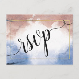 Fijne waterverf op golven rsvp-uitvinding uitnodiging briefkaart