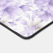 Fijne Waterverf Paarse Bloemen Bureaumat (Hoek)