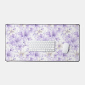 Fijne Waterverf Paarse Bloemen Bureaumat (Keyboard & Muis)
