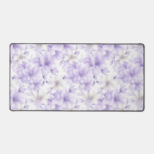 Fijne Waterverf Paarse Bloemen Bureaumat