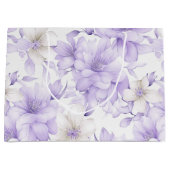 Fijne Waterverf Paarse Bloemen Groot Cadeauzakje (Voorkant)
